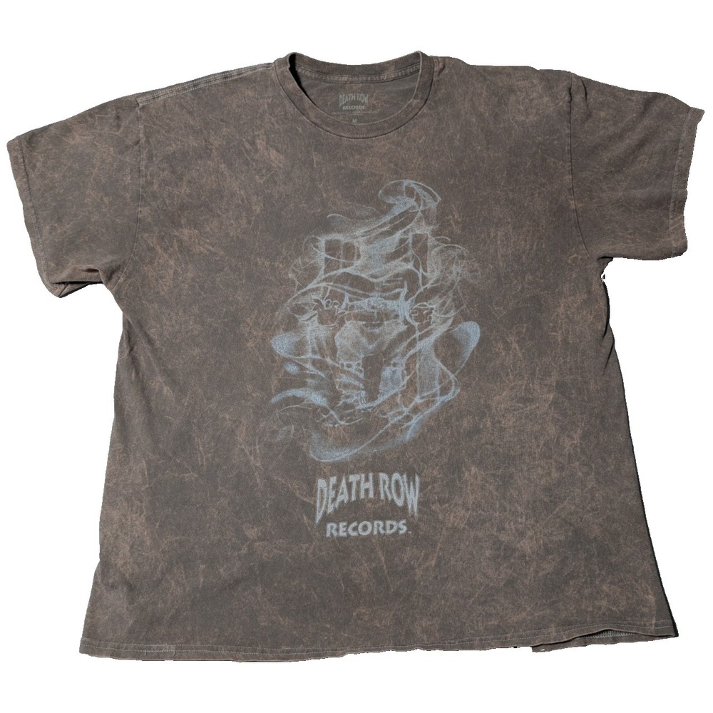 DEATH ROW RECORDS Smoking Electric Chair Acid Wash Tee- Men Oversized Medium